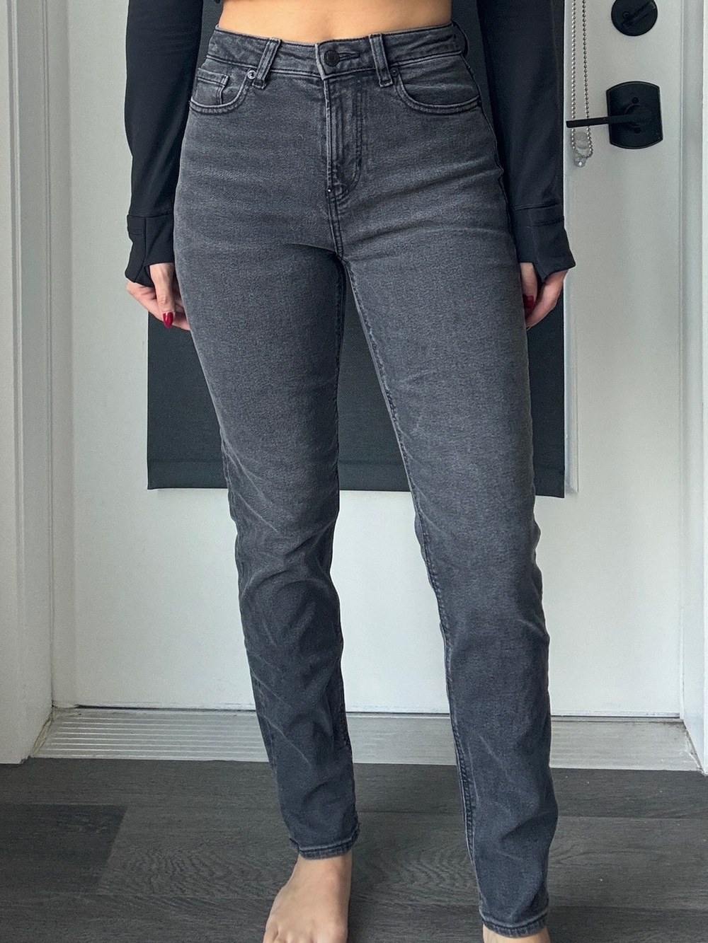 American Eagle Outfitters Women's Boyfriend Jeans - Washed Charcoal